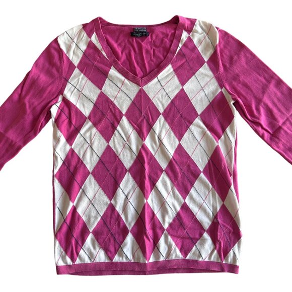 Tommy Hilfiger Argyle V-Neck Sweater ASO Spencer Hastings - Picture 3 of 10
